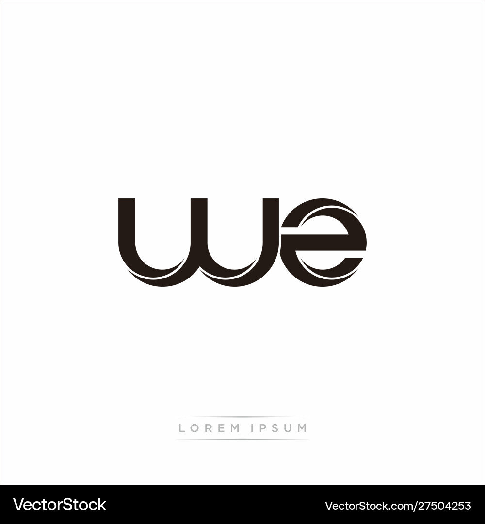 Wz initial letter split lowercase modern monogram vector image