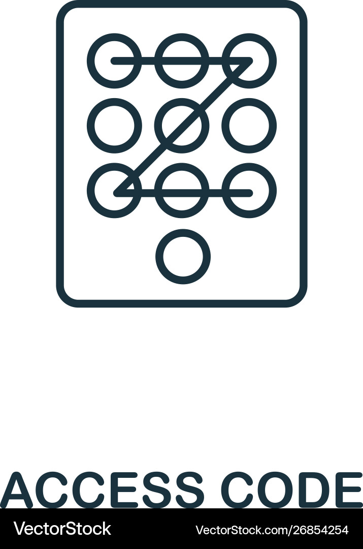 Access code thin line icon creative simple design Access code thin line icon creative simple design vector image