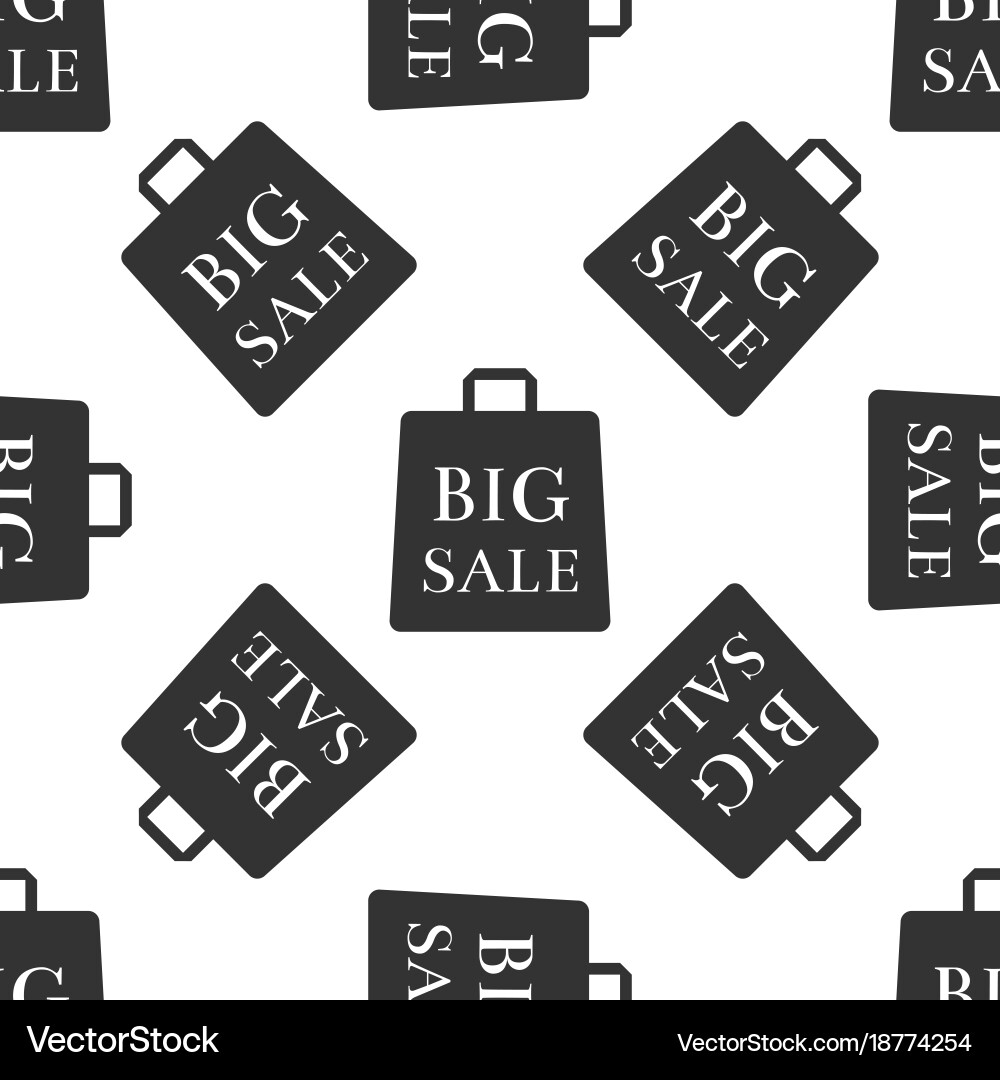 Big sale bag seamless pattern on white background Vector Image