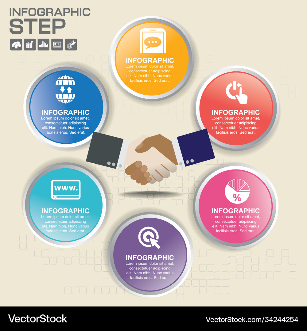 Circle business concepts with icons can use Circle business concepts with icons can use vector image