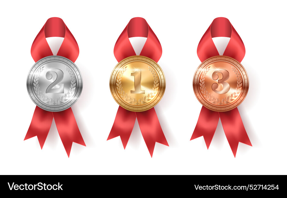 Competition winner medals realistic Competition winner medals realistic vector image