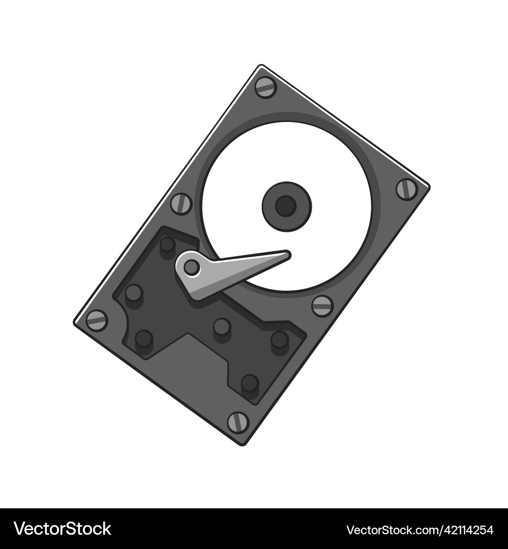Computer hard disk in drawing style isolated Computer hard disk in drawing style isolated vector image