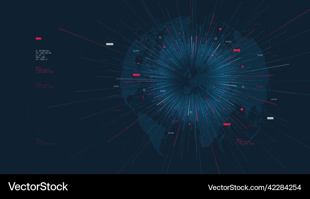 Futuristic method of analyzing and sorting world Vector Image
