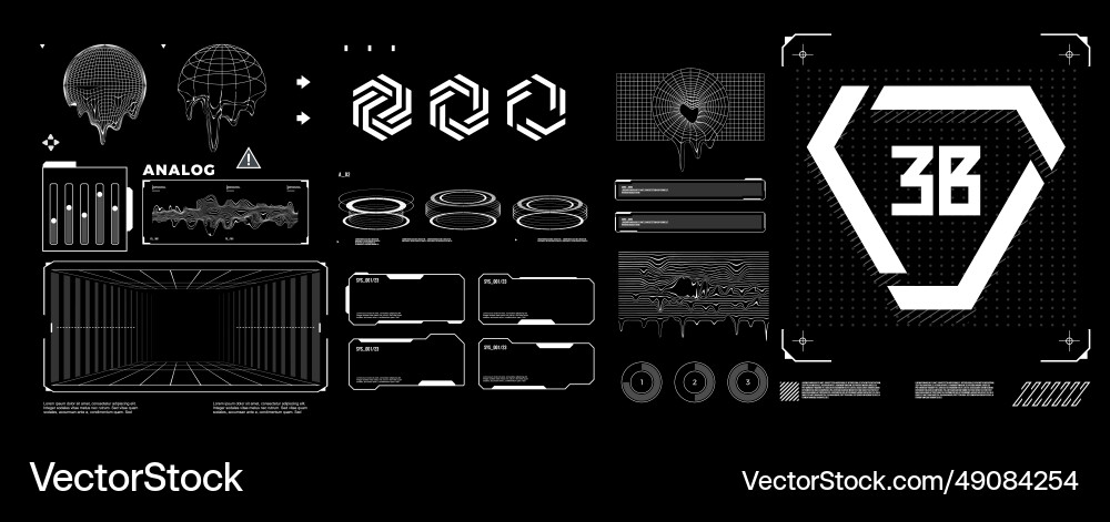Futuristic shape element hud gui science Futuristic shape element hud gui science vector image