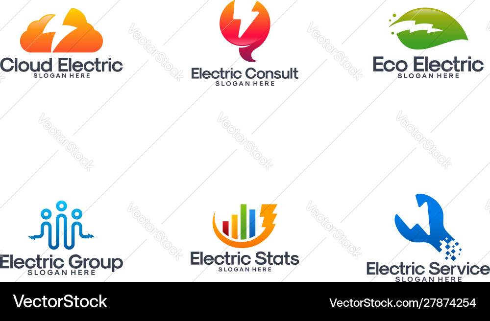 Modern lightning thunder logo designs electricity Modern lightning thunder logo designs electricity vector image