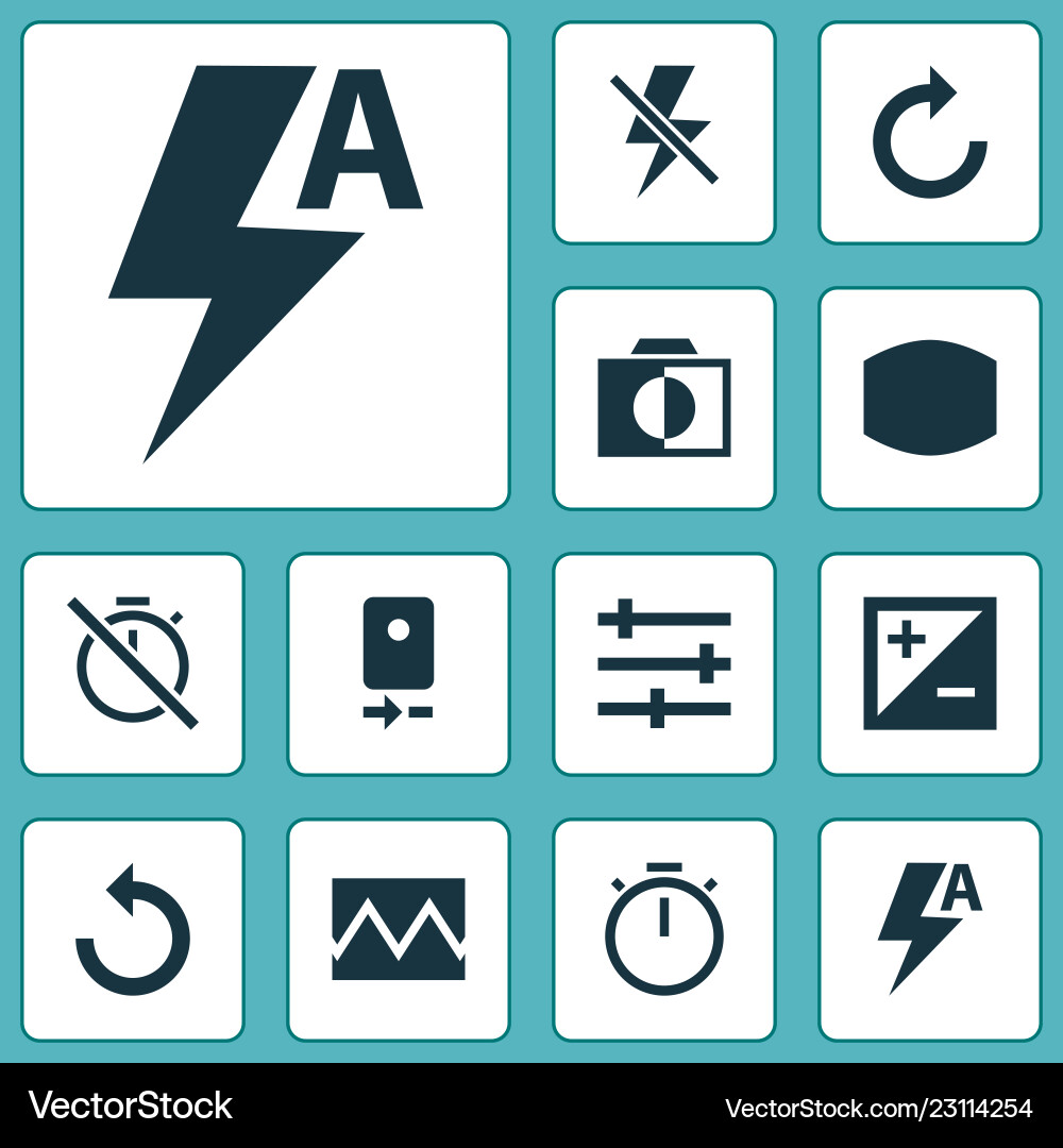 Picture icons set with reload broken image tune Picture icons set with reload broken image tune vector image