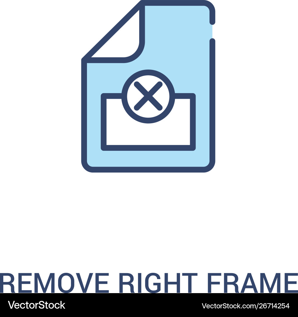 Remove right frame concept 2 colored icon simple Vector Image