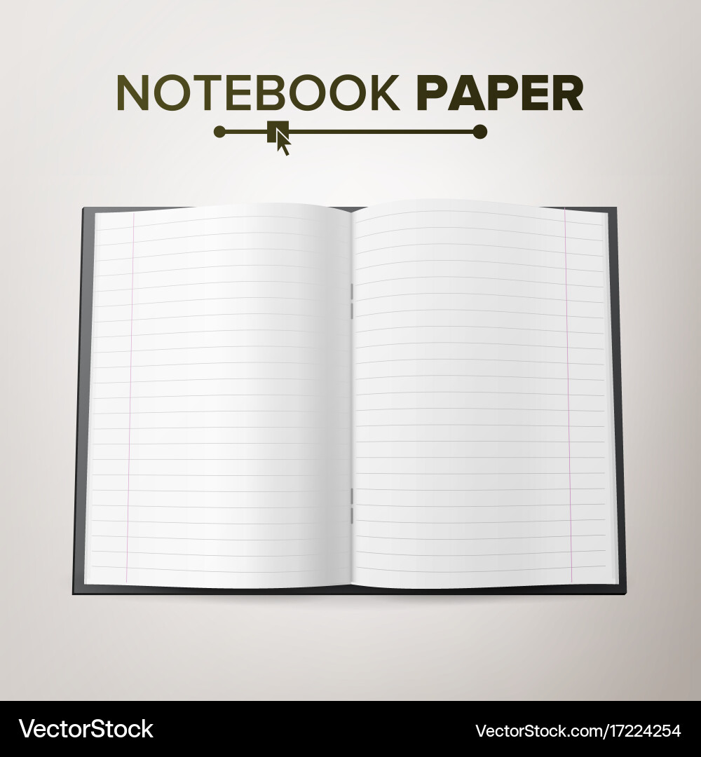 School notebook paper linked pages vector image