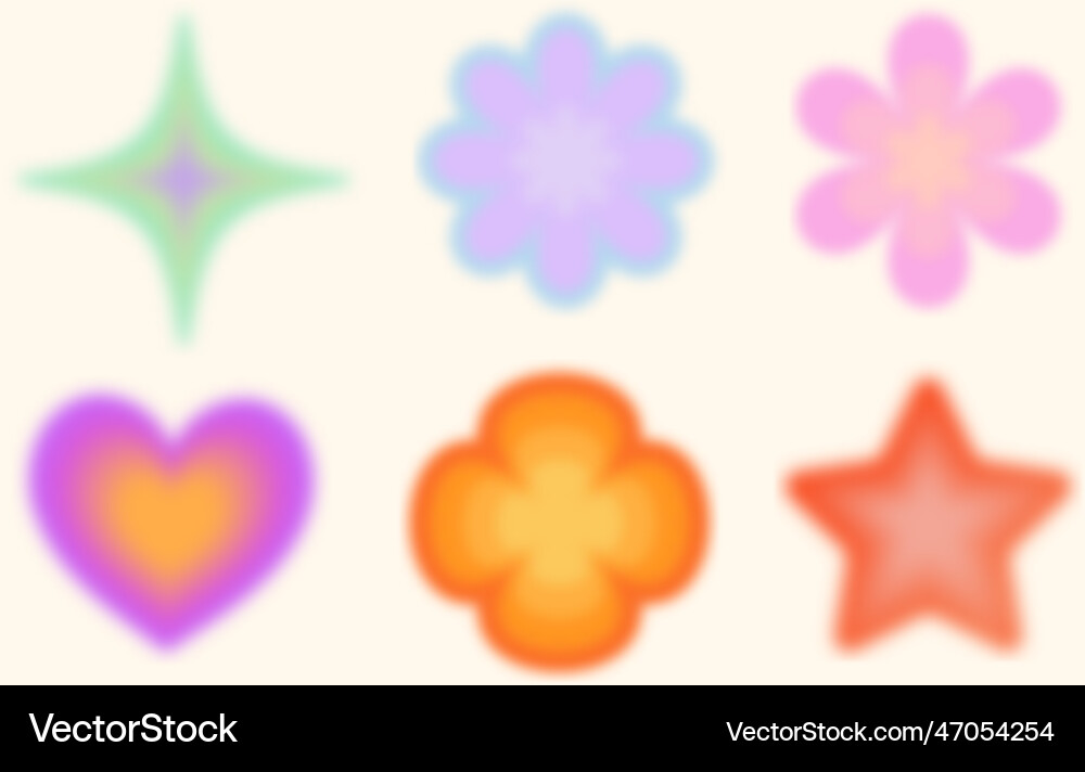 Y2k gradient blurred elements abstract shapes Y2k gradient blurred elements abstract shapes vector image