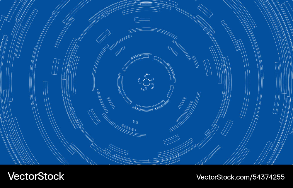 3d circular pattern style wireframe model Vector Image