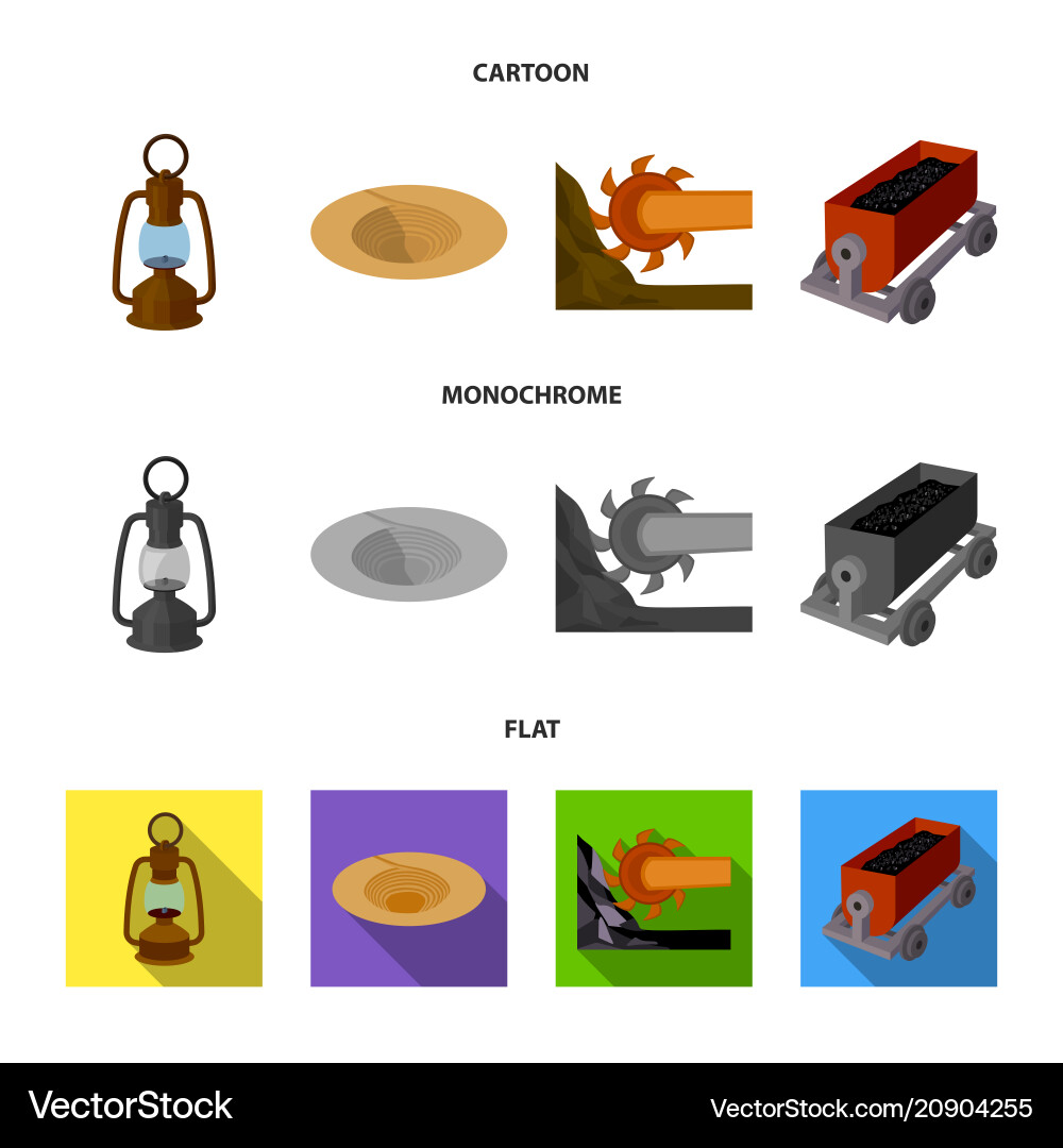 A miner lamp funnel mining combine Vector Image