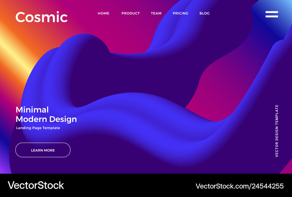 Abstract design template with 3d flow shapes vector image