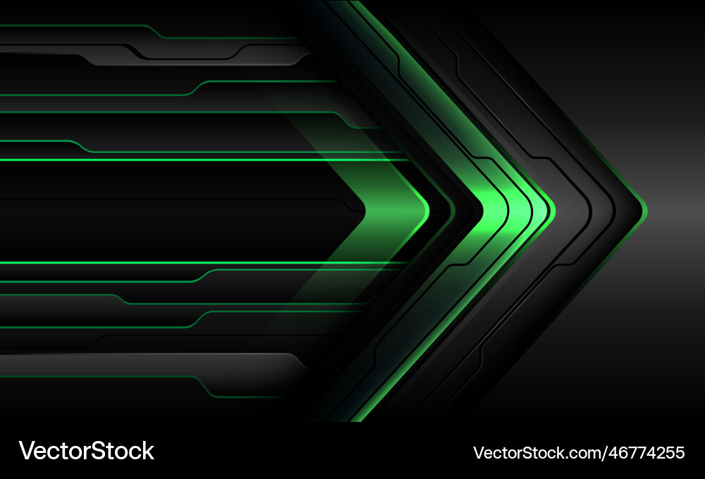 Abstract green grey black cyber arrow direction Abstract green grey black cyber arrow direction vector image