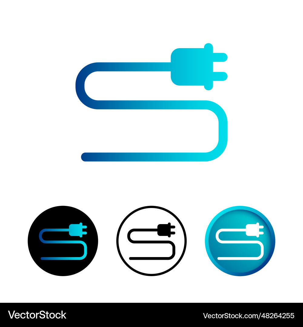 Abstract power socket icon set vector image