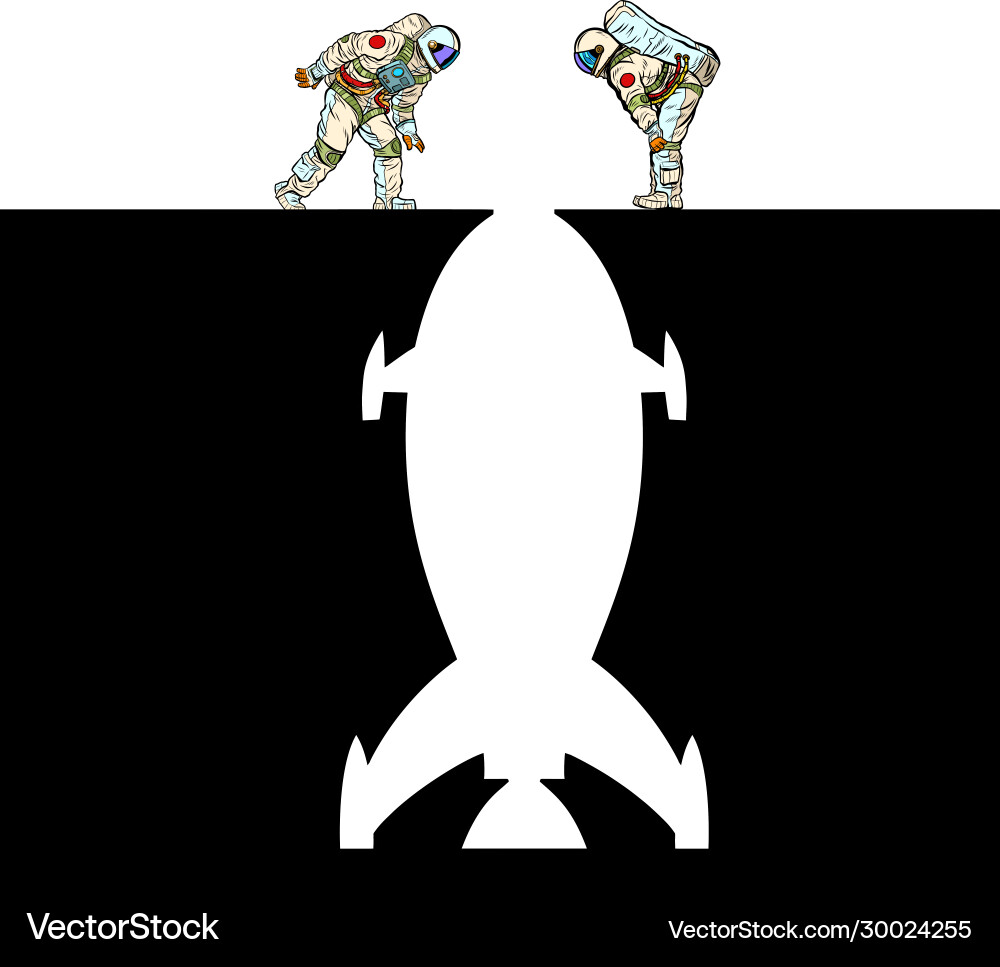 Astronauten- und Raketenplatzexploration Astronauten- und Raketenplatzexploration vektorbild