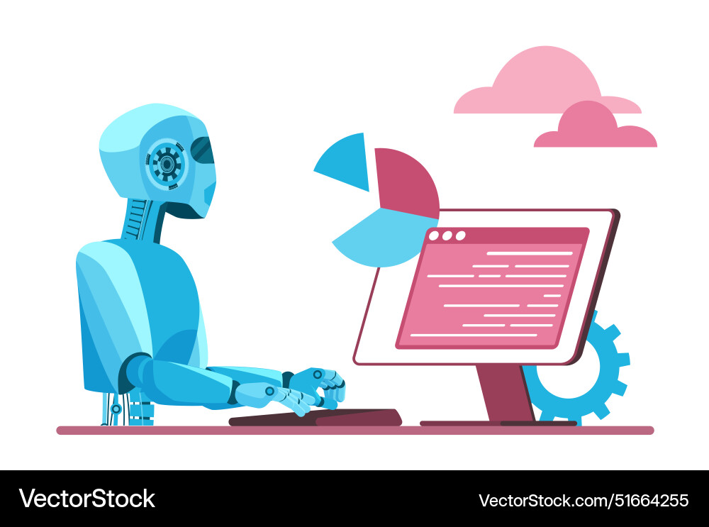Automation of business project and task chat bot vector image