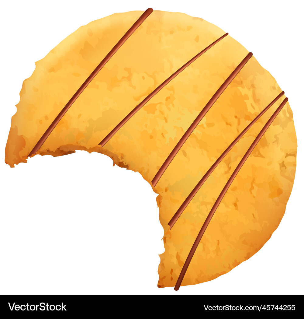 Bitten cookie realistic composition vector image