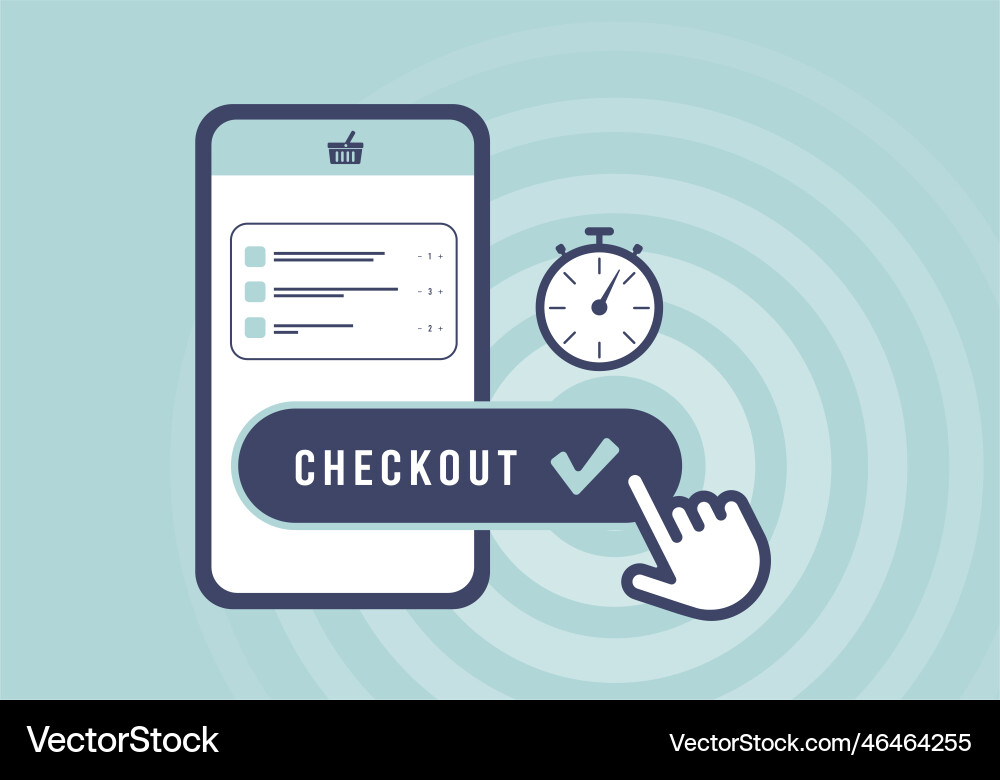 Checkout optimization - speed up ecommerce Checkout optimization - speed up ecommerce vector image