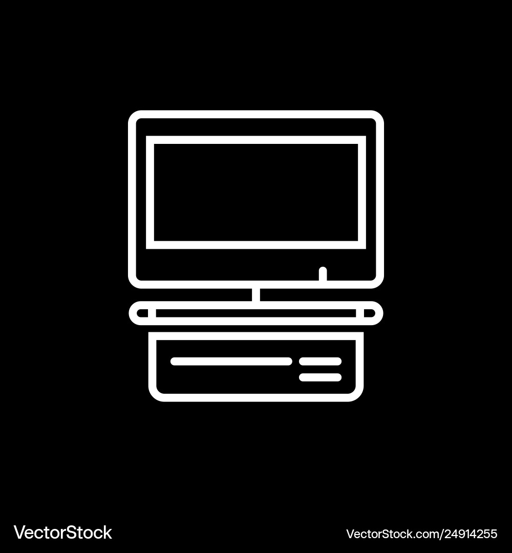 Computer display with blank white screen Computer display with blank white screen Vector Image