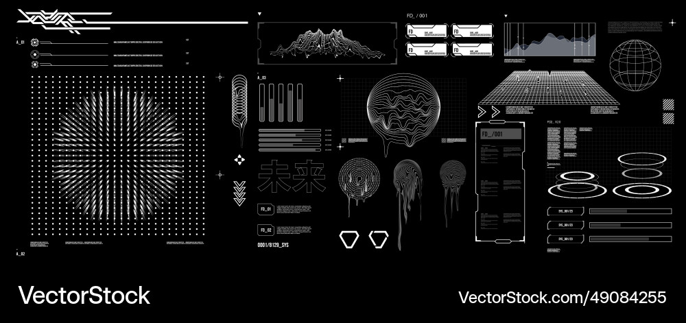 Futuristic shape element hud gui science Futuristic shape element hud gui science vector image