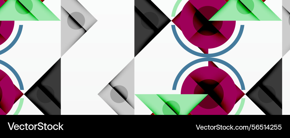 Geometric pattern features overlapping shapes vector image