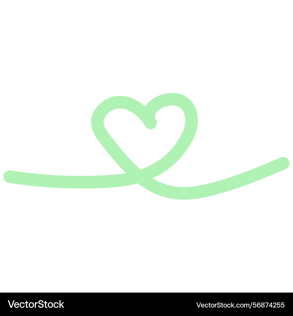 Handdrawn curl heart design element flat Handdrawn curl heart design element flat Vector Image