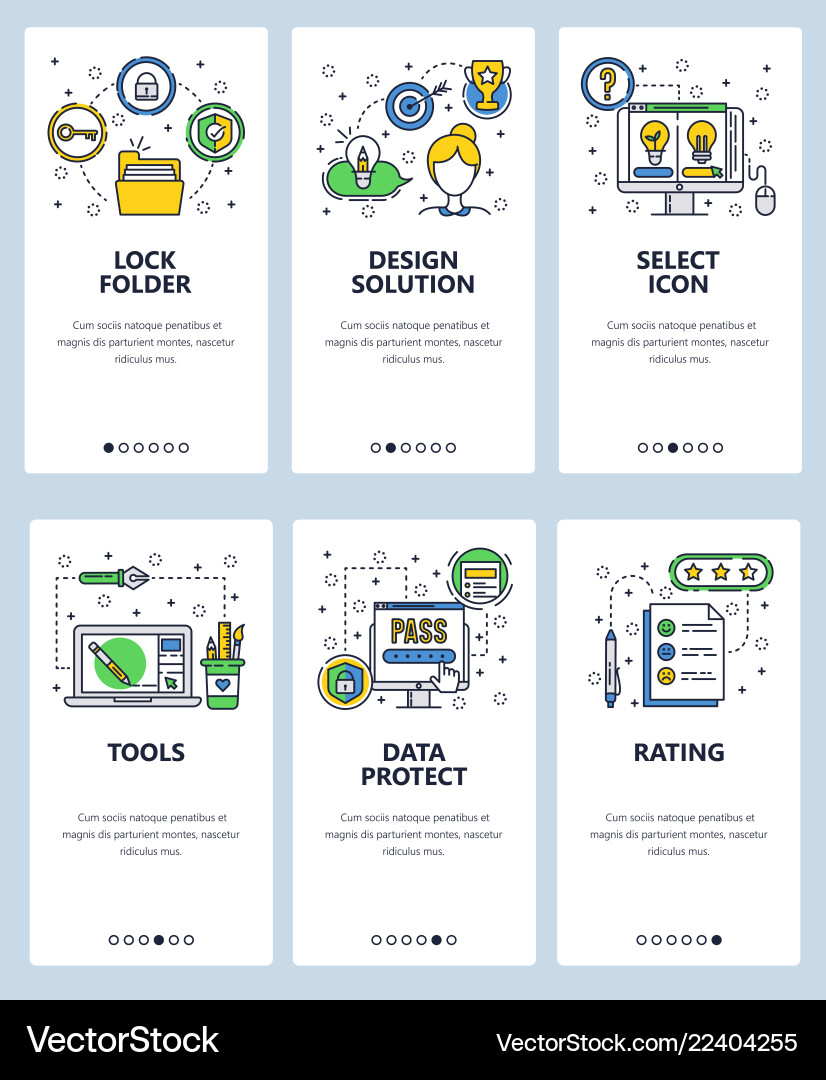Line art web and mobile app template set Line art web and mobile app template set Vector Image