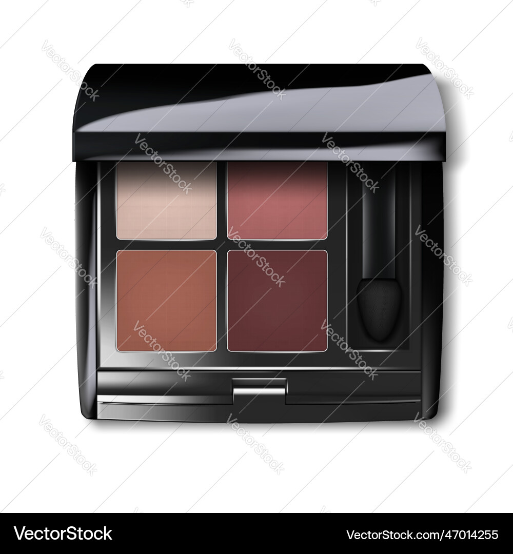 Make-up color eyeshadow palette with applicator Make-up color eyeshadow palette with applicator Vector Image
