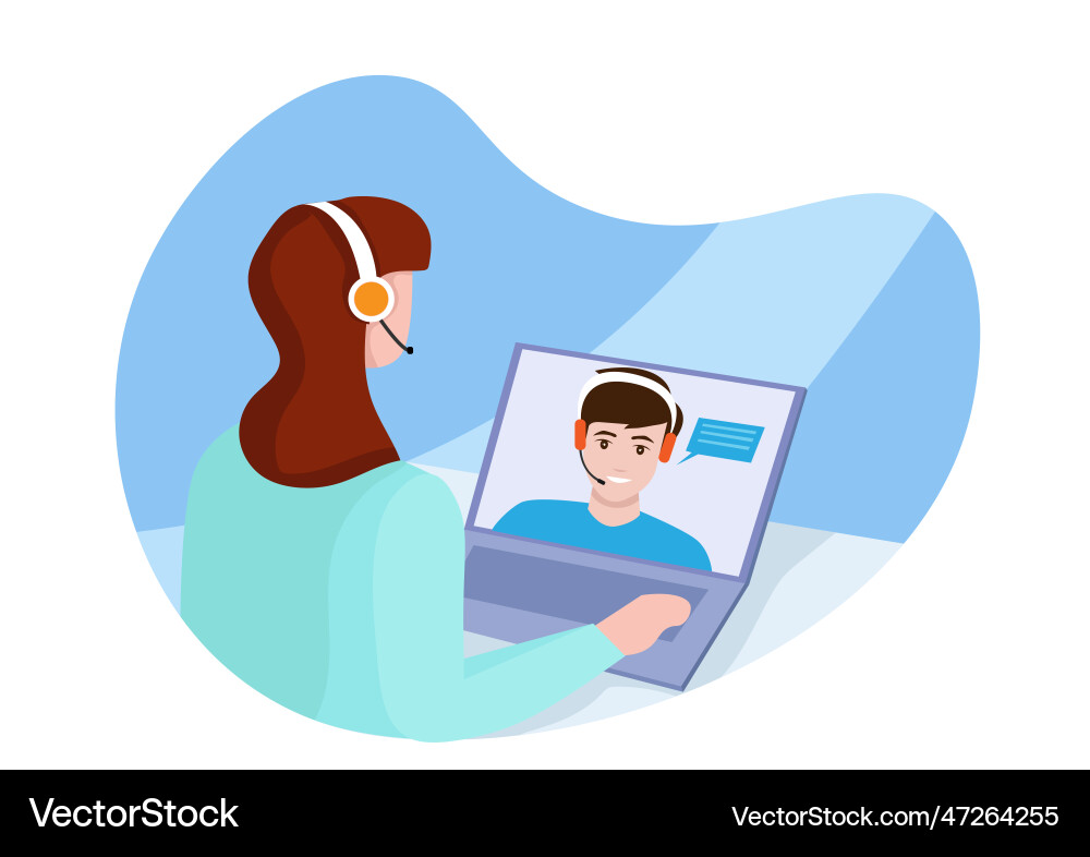 Online interview concept with character can use Online interview concept with character can use vector image