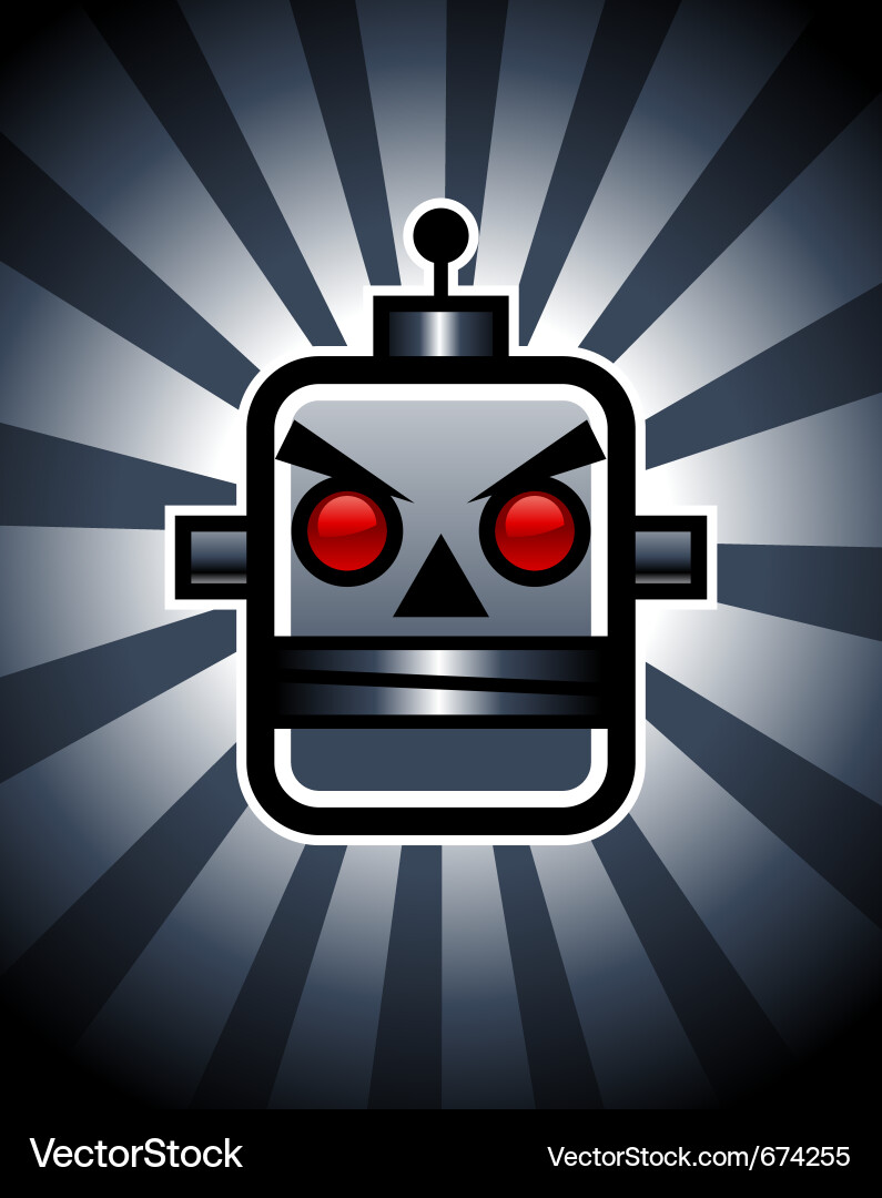 Retro Robot Warrior Vector Image