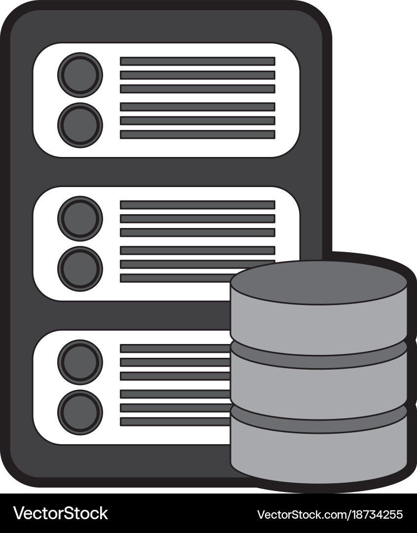 Server with database web hosting icon image vector image