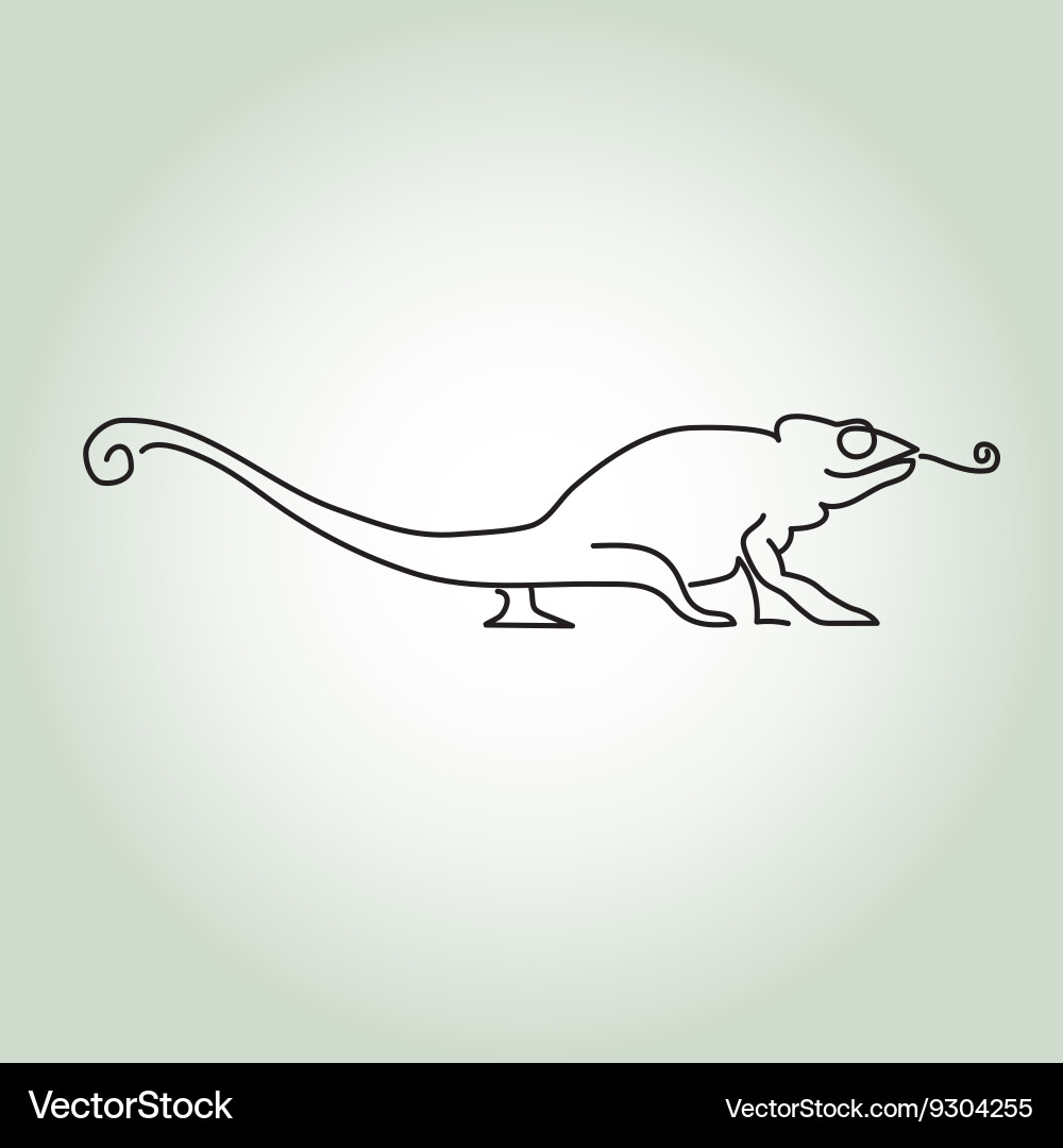 Single Line Chameleon vector image