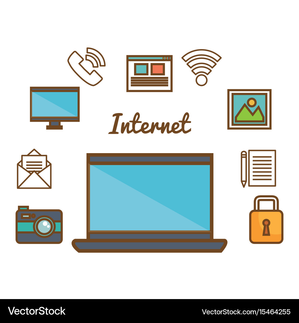 Technology and communication objects design vector image