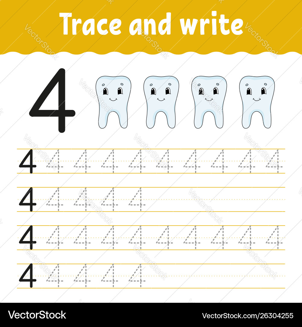 Trace and write handwriting practice learning Trace and write handwriting practice learning vector image