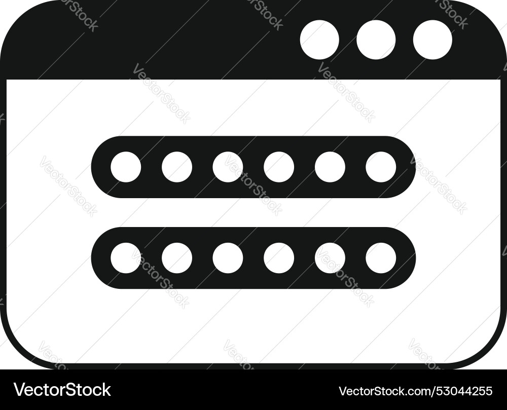 Web browser showing password form with hidden Web browser showing password form with hidden vector image