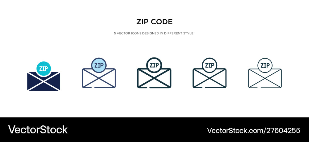 Zip code icon in different style two colored Zip code icon in different style two colored Vector Image