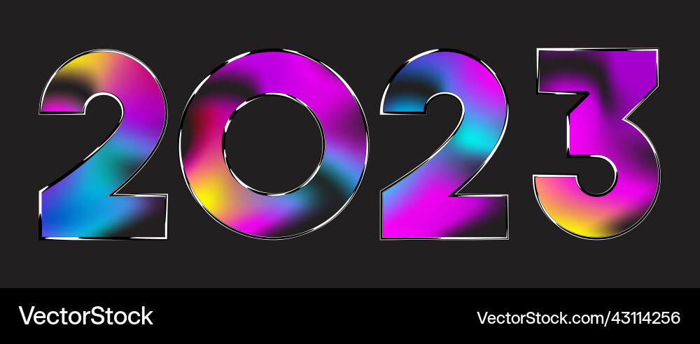 Abstract gradient halftone 2023 number design vector image