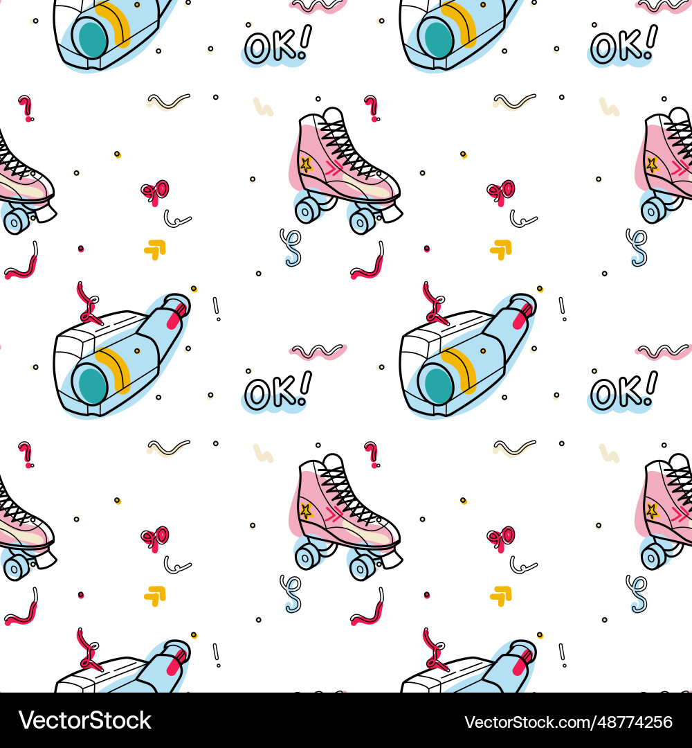 Abstract seamless pattern in 90s style Vector Image