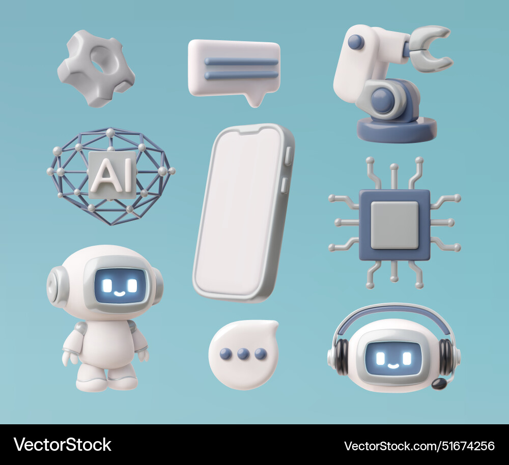 Chatbot assistant robotic hand artificial Vector Image