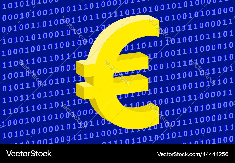 Digital Euro Symbol - Binary Code vector image
