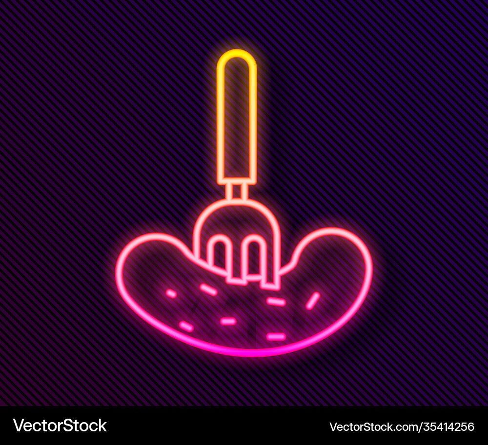 Glowing neon line pickled cucumber on a fork icon Glowing neon line pickled cucumber on a fork icon vector image