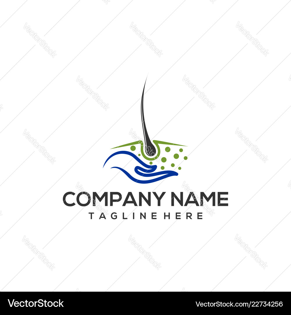 Hair follicle logo care icon template ready Hair follicle logo care icon template ready vector image
