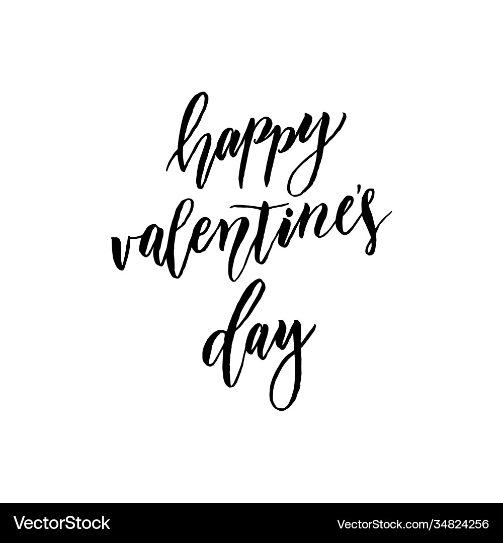 Happy valentine day hand drawn text calligraphy Happy valentine day hand drawn text calligraphy vector image