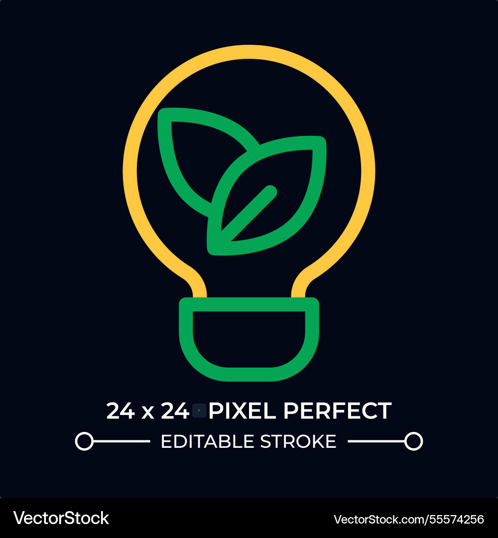 Lightbulb with leaves inside dark color line ui Lightbulb with leaves inside dark color line ui vector image
