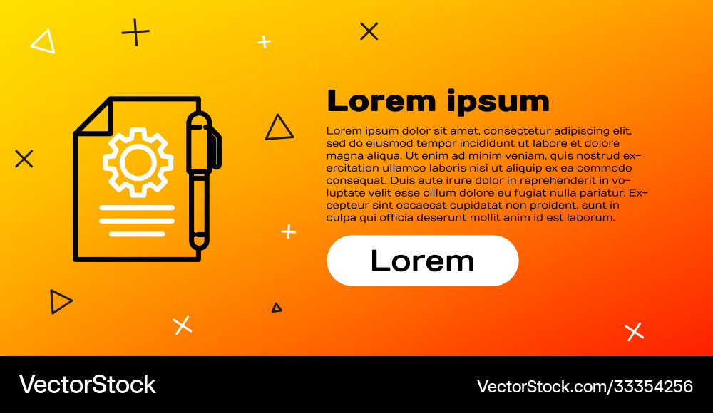 Line document settings with gears icon isolated Line document settings with gears icon isolated vector image