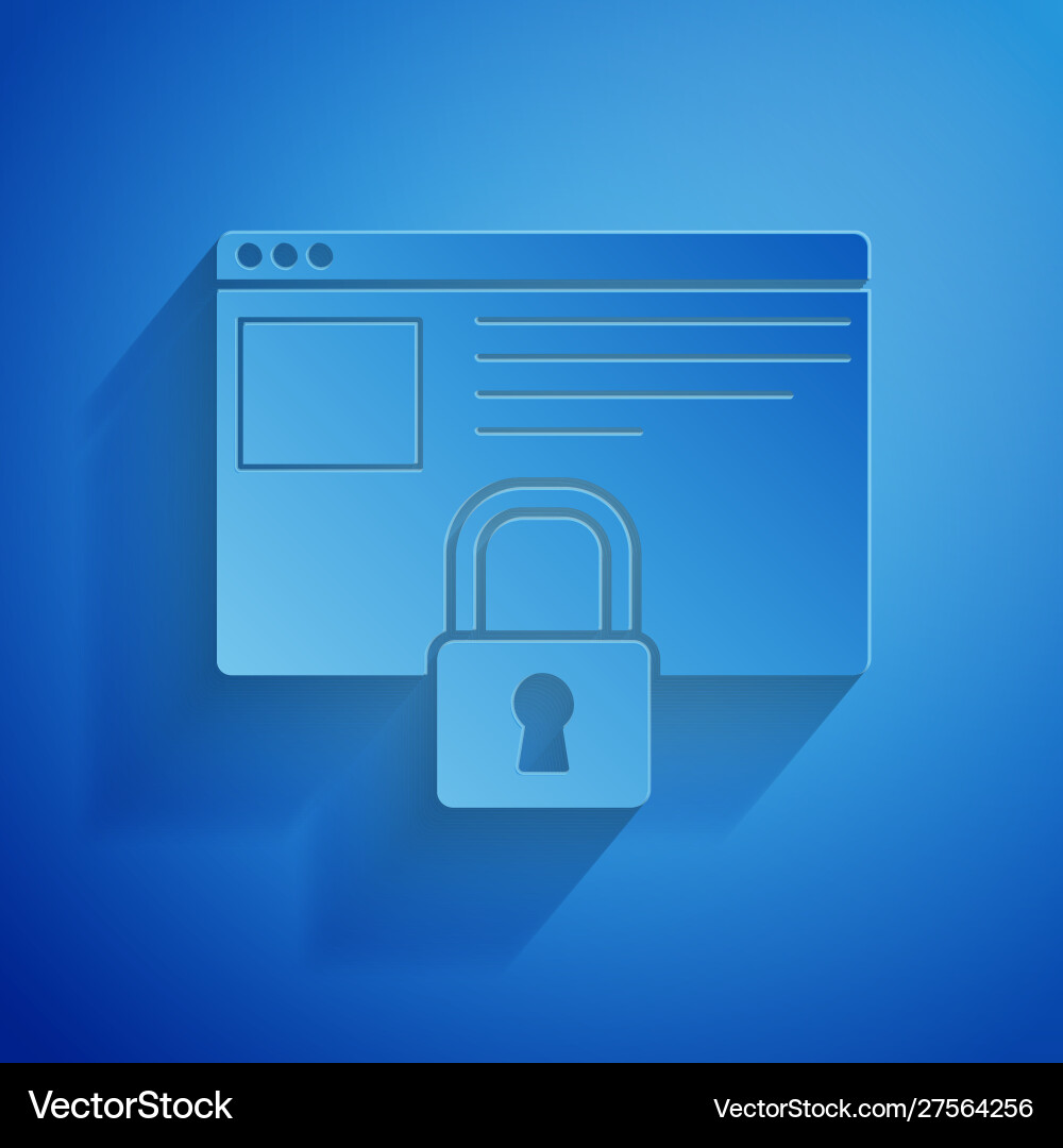 Paper cut secure your site with https ssl icon vector image