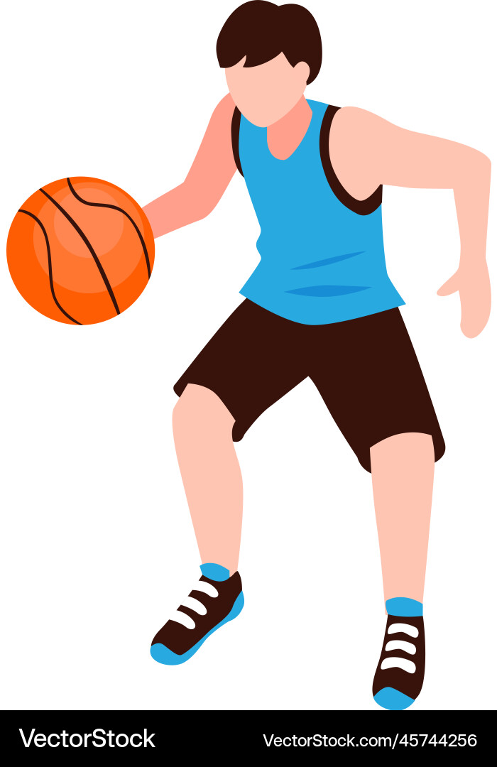 Schoolboy basketball player composition vector image