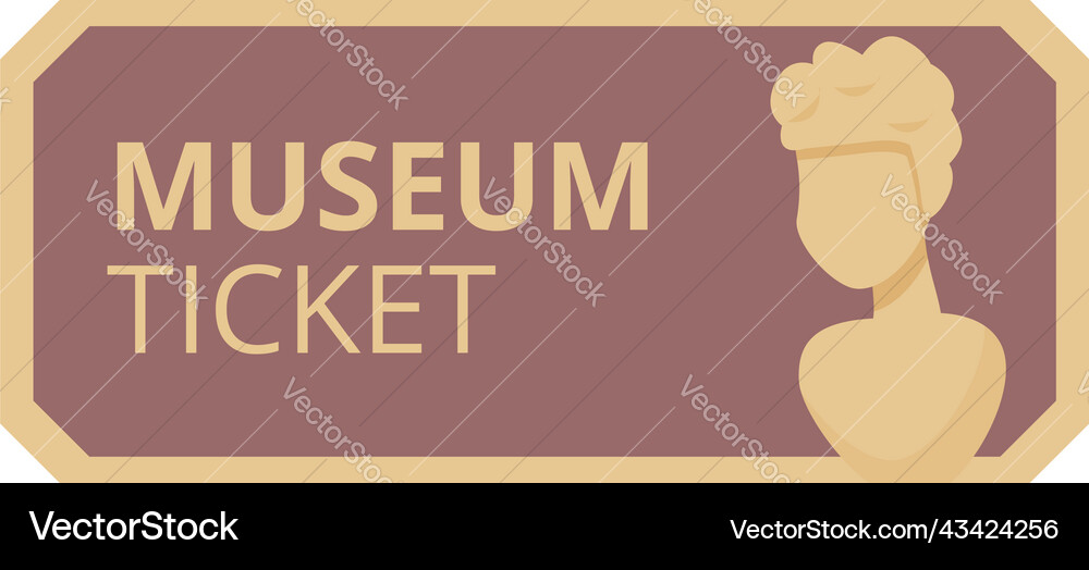 Sculpture museum ticket icon cartoon movie Sculpture museum ticket icon cartoon movie vector image