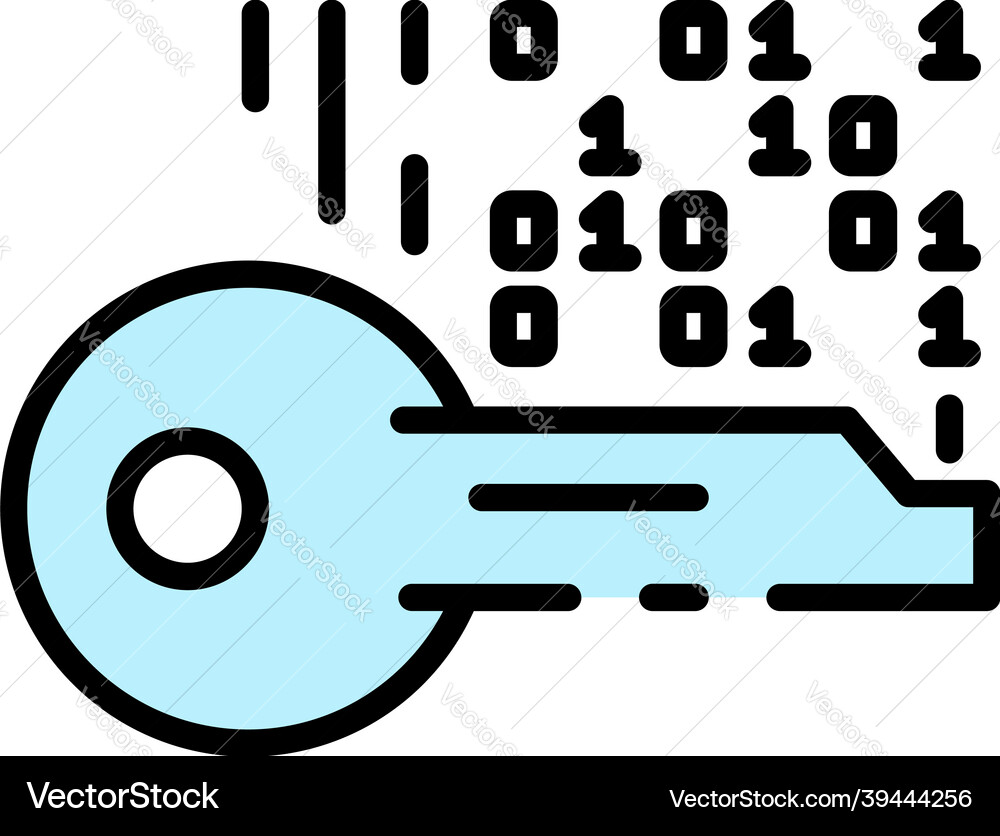 Selection of encryption key icon color outline Selection of encryption key icon color outline vector image