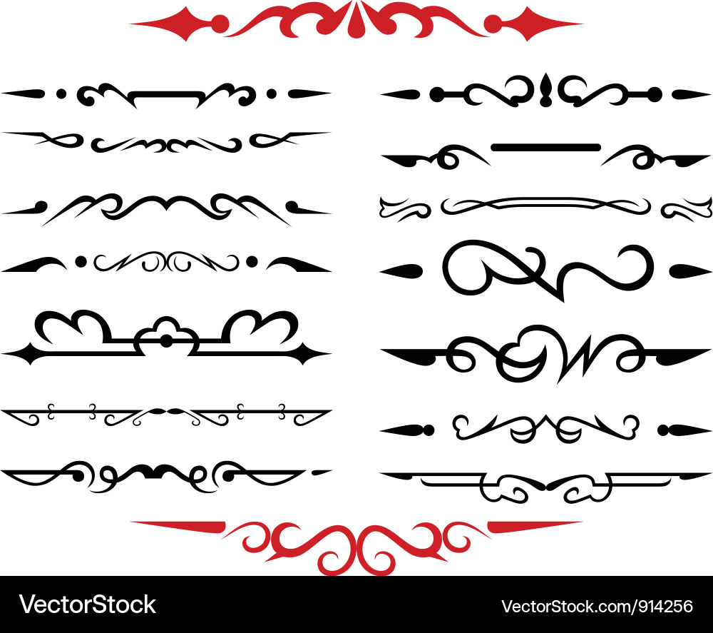 Set calligraphic design elements vector image